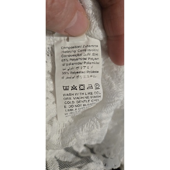 Boho Cottagecore Lace Crop Top Floral Sheer Romantic Coquette Tank LARGE - Picture 7 of 8